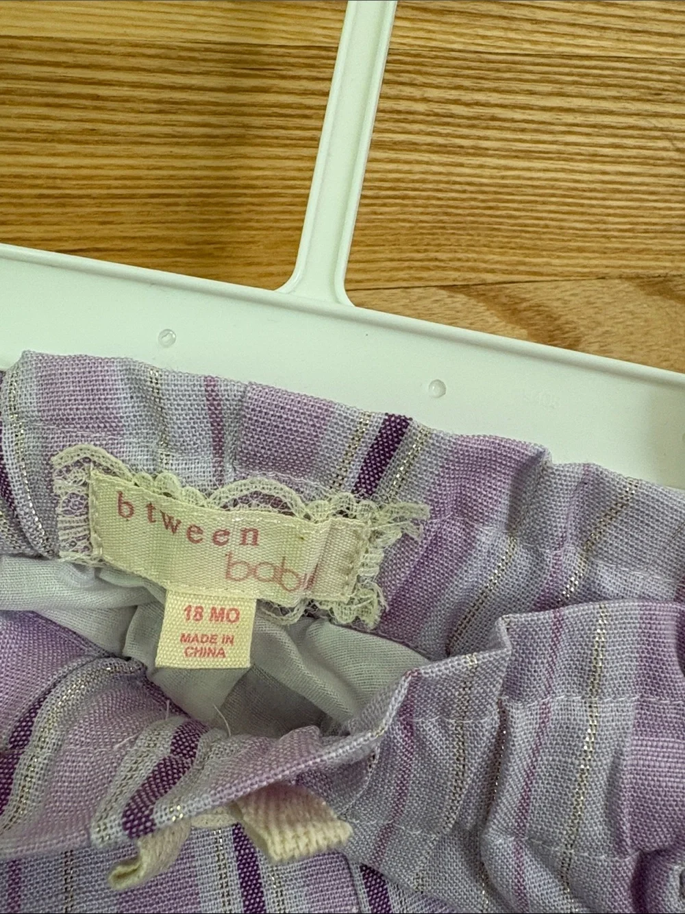 NWT btween baby Toddler Girls Lavender Stripe Summer Pants Ruffle Top Set Sz 18m - Picture 10 of 11